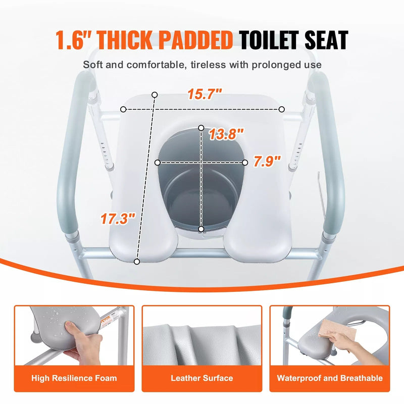 Portable Adjustable Bedside Commode for Home Care