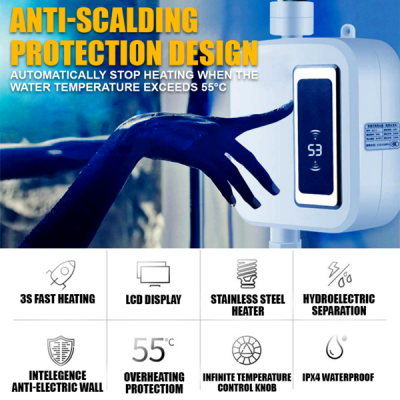 Portable Electric Tankless Water Heater | 3500W with Temperature Control