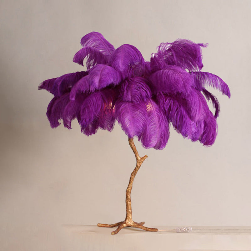Scandinavian Luxury Unique Ostrich Feather Floor Lamp/Table Lamp