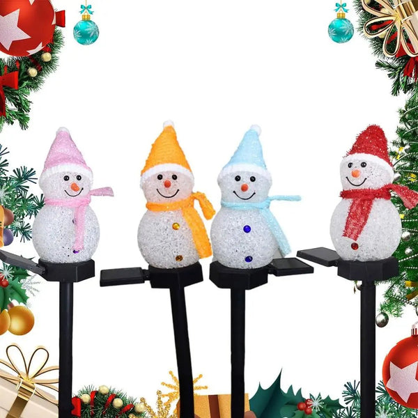 Snowman Solar Lawn Lights – Festive Outdoor Garden Décor