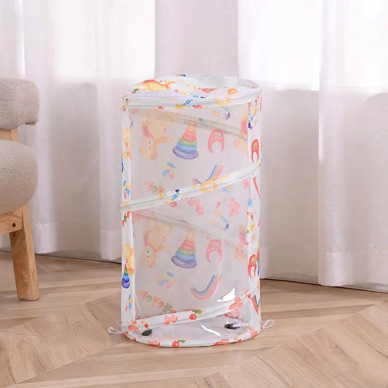 Transparent Cylindrical Toy Storage Bag – Dustproof Display Bucket for Dolls & Toys
