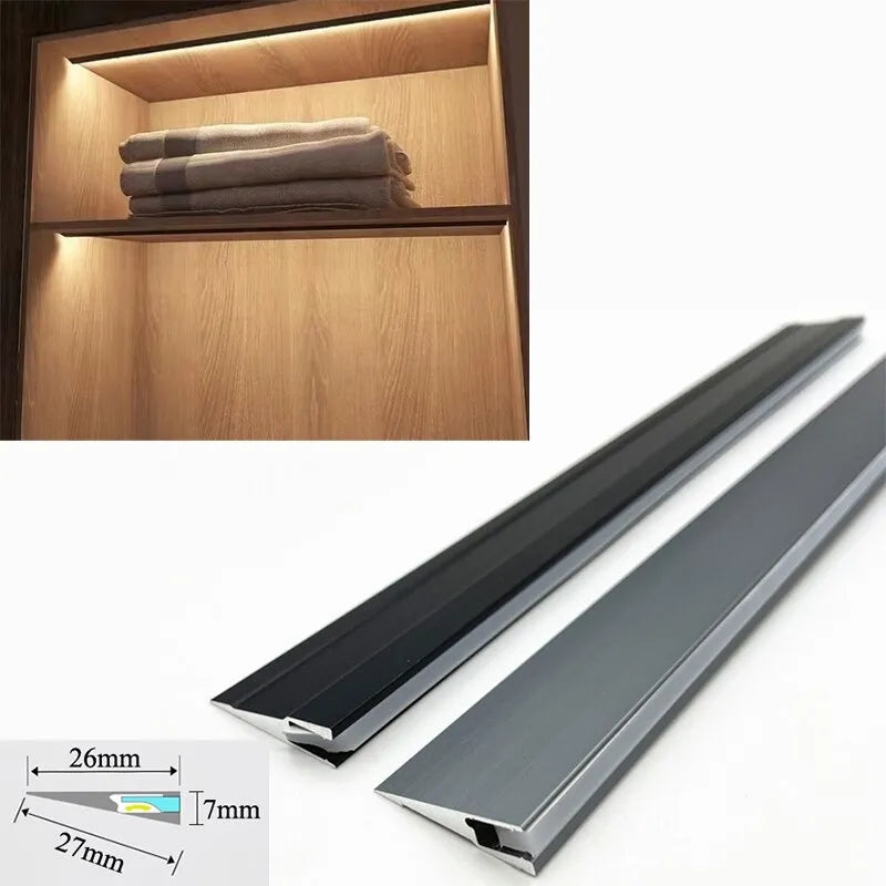 Ultra-Thin LED Under Cabinet Lighting Strips – Aluminum Profile Oblique Beam Surface Mounted Hard Bar Lights