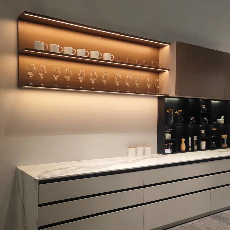 Ultra-Thin LED Under Cabinet Lighting Strips – Aluminum Profile Oblique Beam Surface Mounted Hard Bar Lights