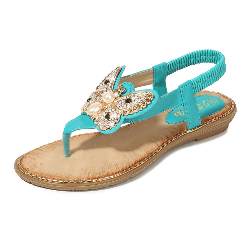 Electra Sandals Böhmische Strandsandalen mit Strasssteinen