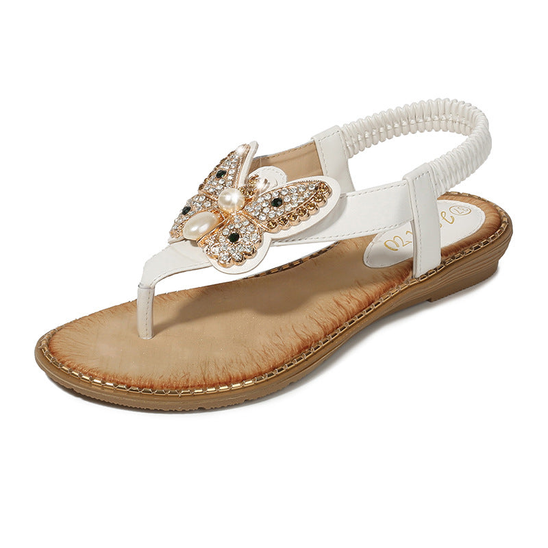 Electra Sandals Böhmische Strandsandalen mit Strasssteinen