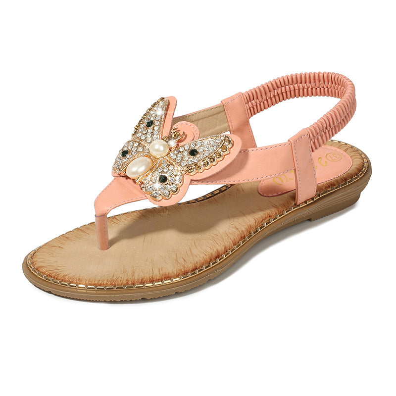 Electra Sandals Böhmische Strandsandalen mit Strasssteinen