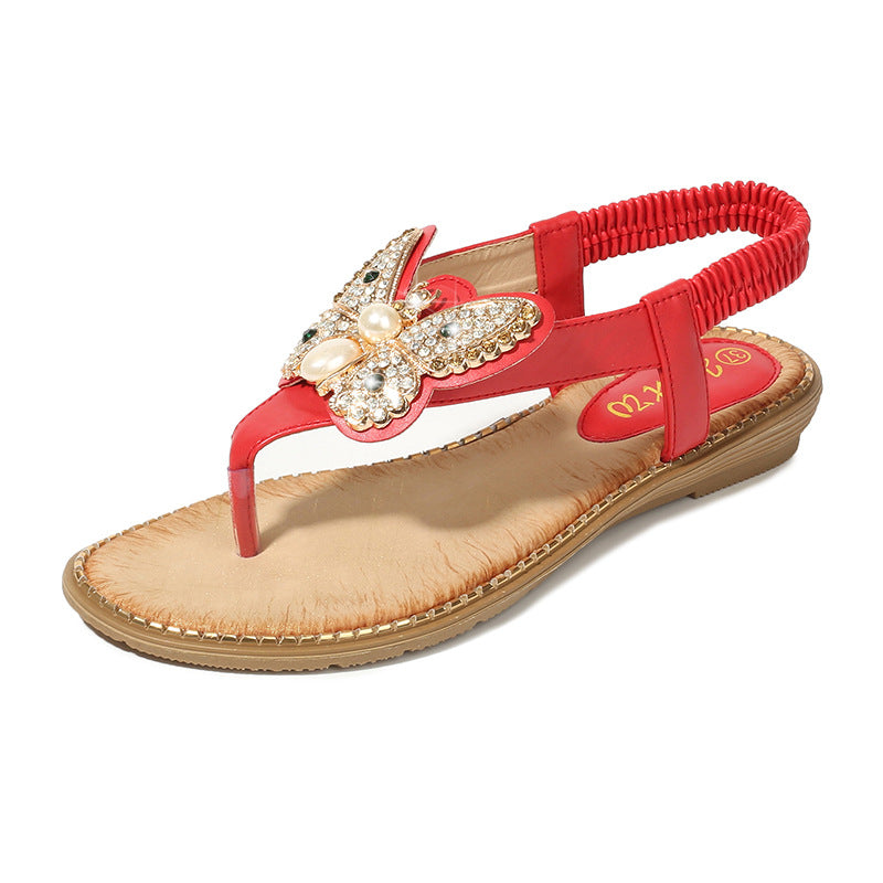 Electra Sandals Böhmische Strandsandalen mit Strasssteinen