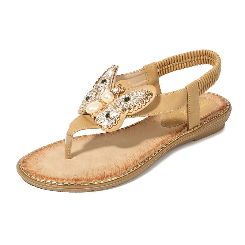 Electra Sandals Böhmische Strandsandalen mit Strasssteinen