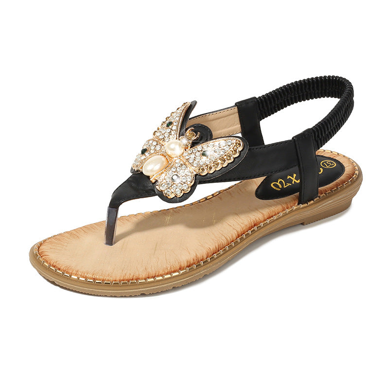 Electra Sandals Böhmische Strandsandalen mit Strasssteinen