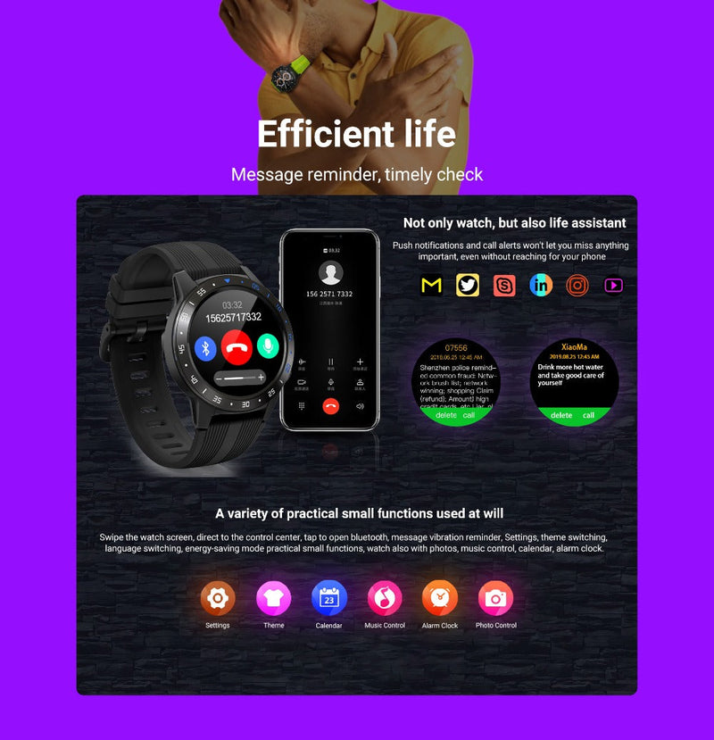Blutdruckmessgerät GPS-Smartwatch | Fitness-GPS | Herzfrequenz-Tracker