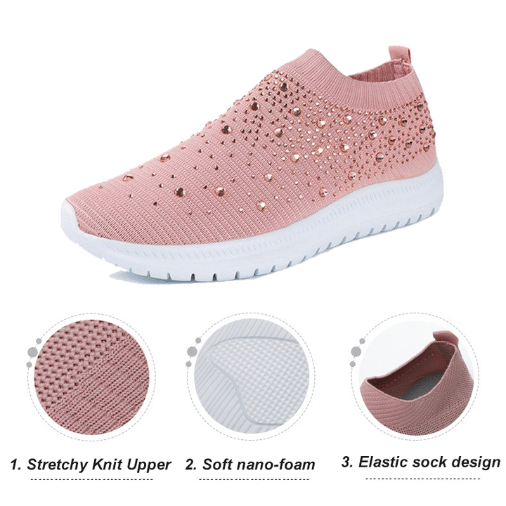 Anicia Crystal Atmungsaktive orthopädische Slip-On-Wanderschuhe