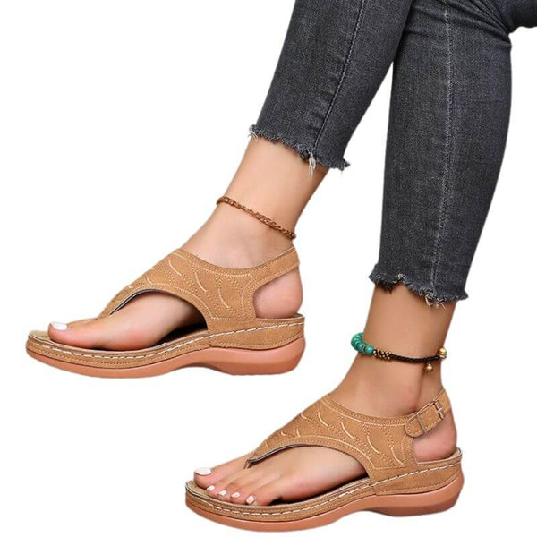 Yara Women's Embroidered Wedge Heel Sandals