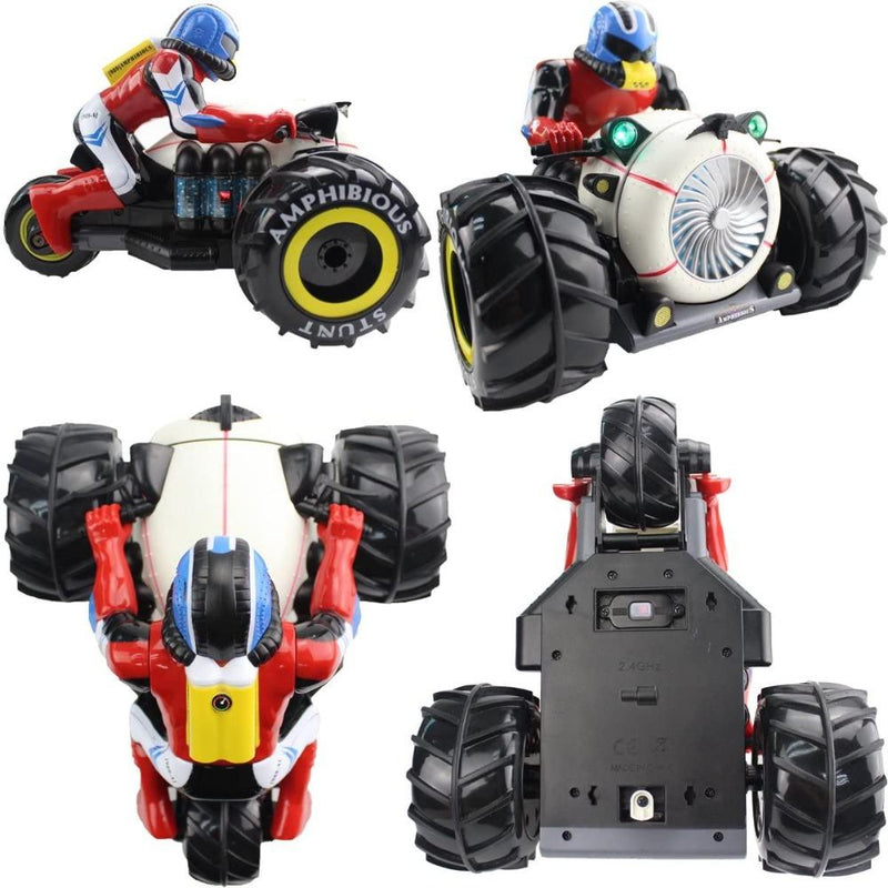 2.4Ghz RC Car Dirt Bike Amphibious Motorcycle Stunt Racing Vehicle Model For Children's Gift