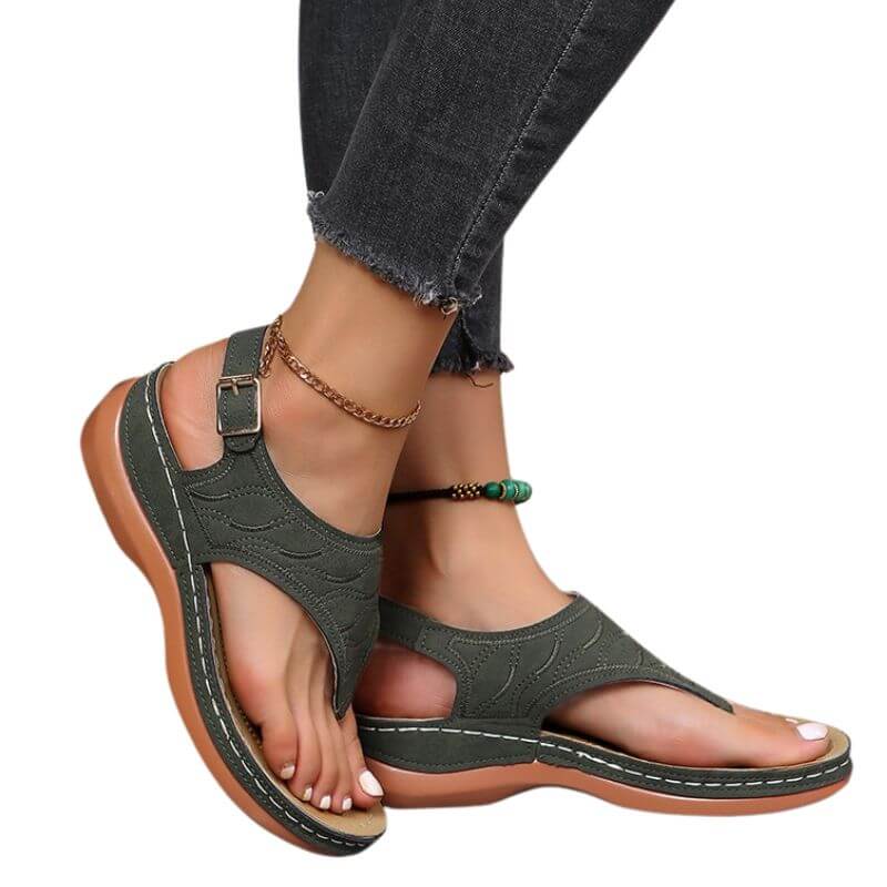 Yara Women's Embroidered Wedge Heel Sandals