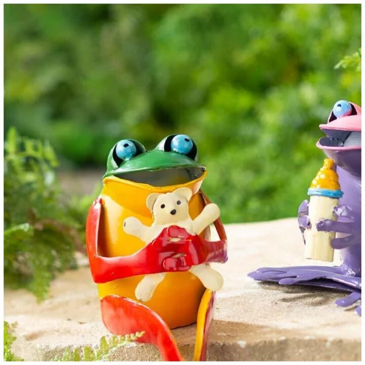 Recycled Metal Tea Frog Garden Art