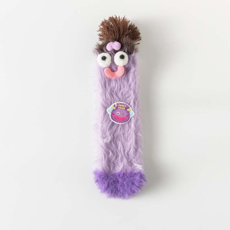 Dreidimensionale, skurrile Socken aus Korallensamt, süße, verrückte Cartoon-Socken 