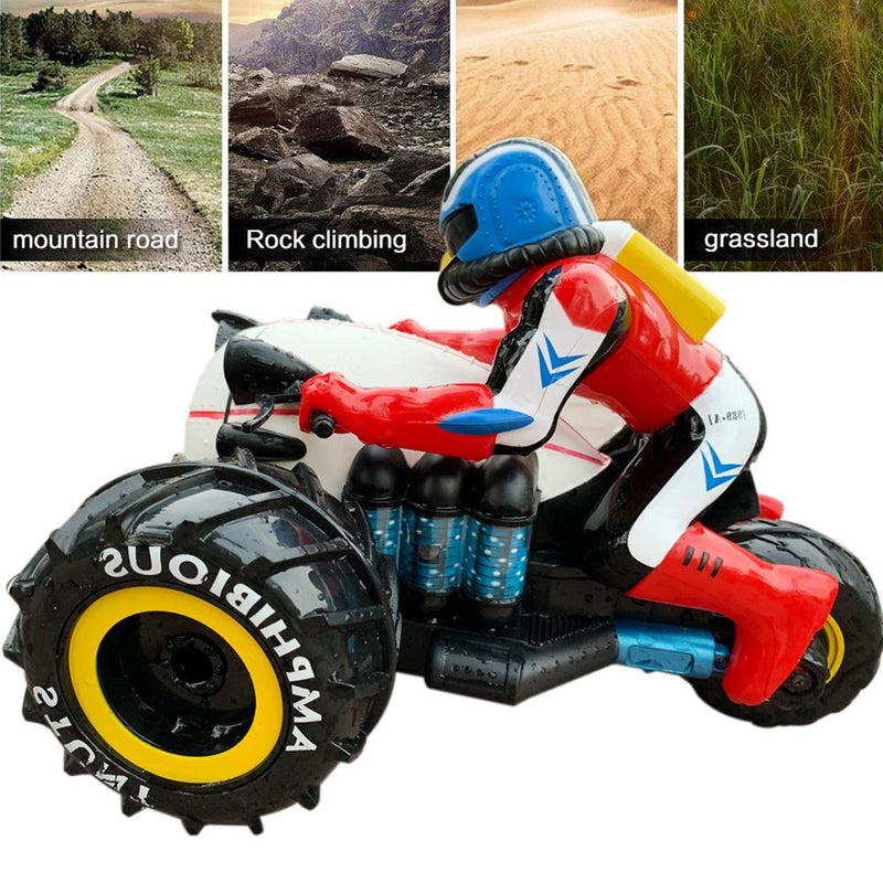 2.4Ghz RC Car Dirt Bike Amphibious Motorcycle Stunt Racing Vehicle Model For Children's Gift