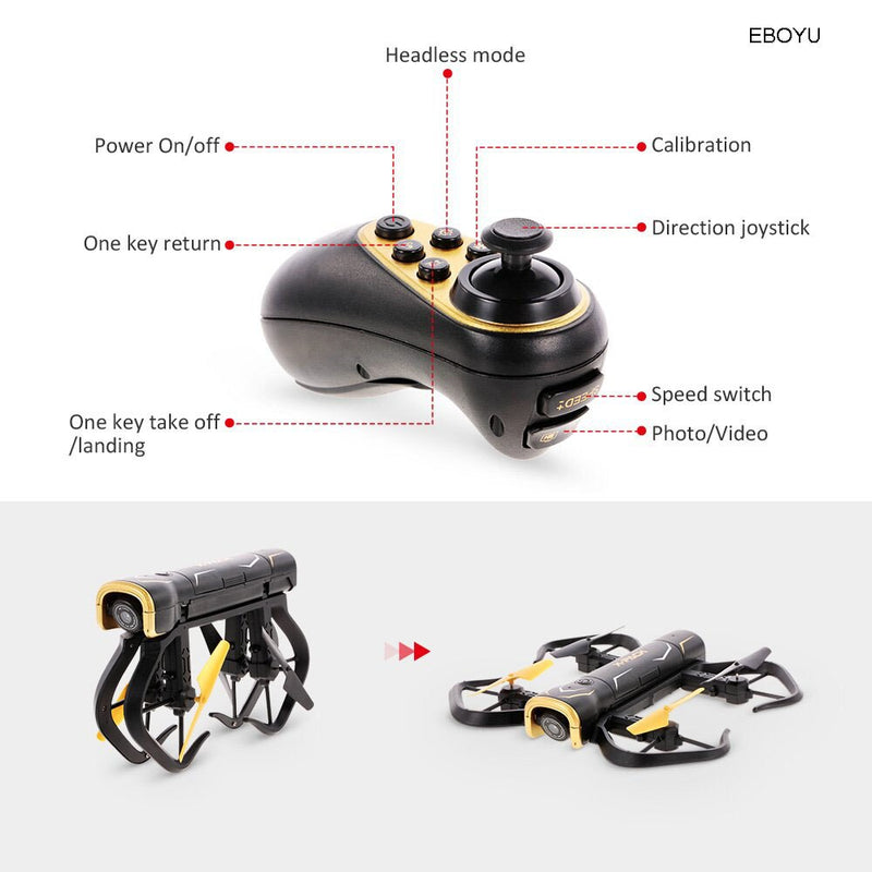 RC Quadcopter Drone - Headless RC Foldable Drone