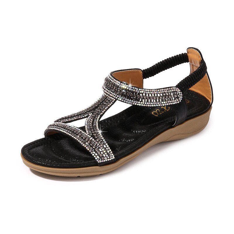 Zephyra Stunning Hollow Triangle Rhinestone Sandals