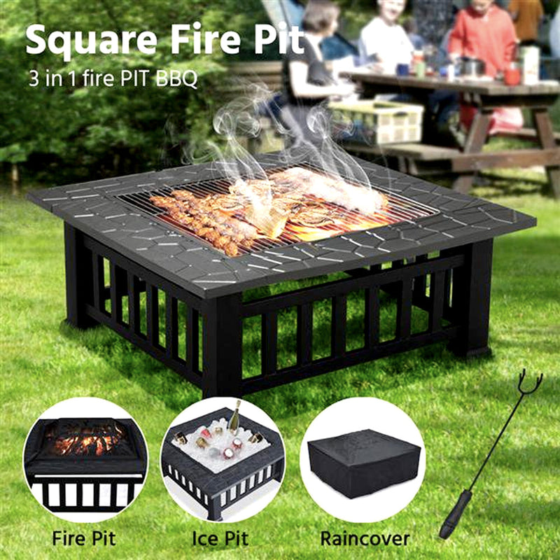 3-in-1-Feuerstelle für den Außenbereich mit Holzofen – Holzkamin für die Terrasse