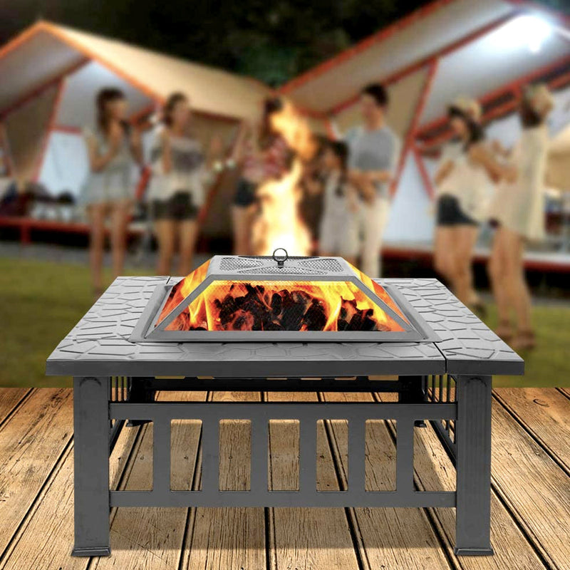 3-in-1-Feuerstelle für den Außenbereich mit Holzofen – Holzkamin für die Terrasse