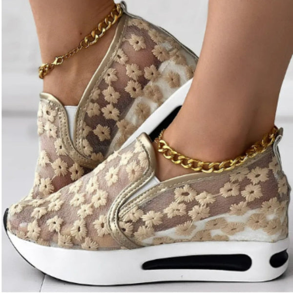 Esmeralda Sneakers mit Blumen-Absatz für Damen