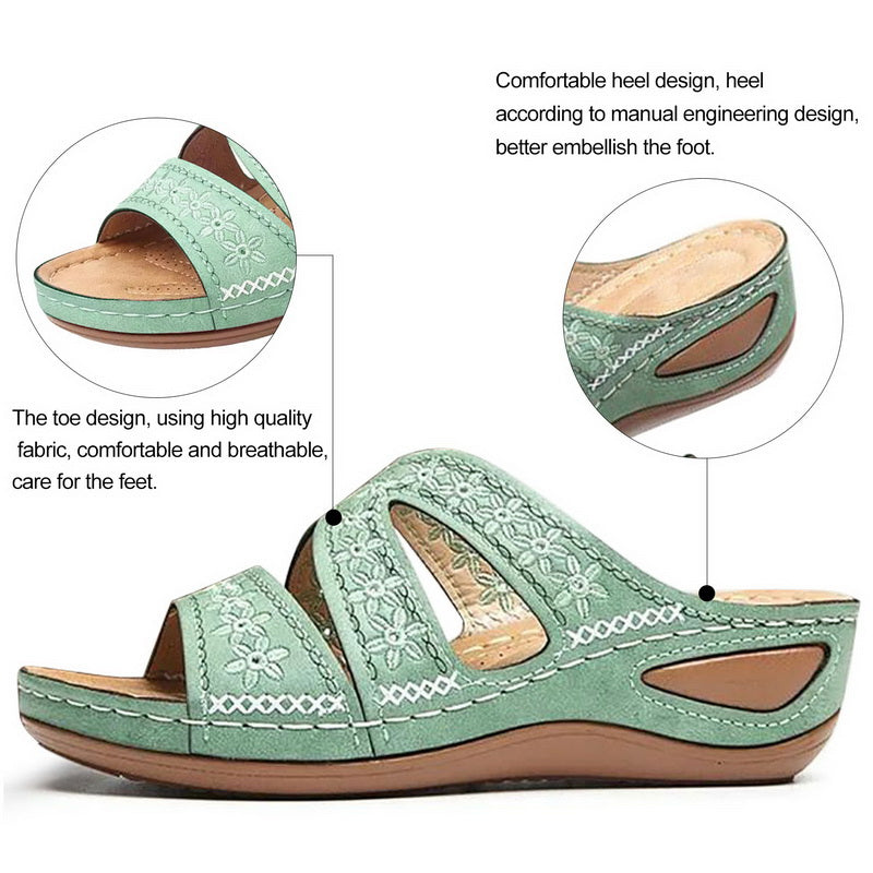 Romana Premium Orthopädische Slipper-Sandalen mit dickem Plateau