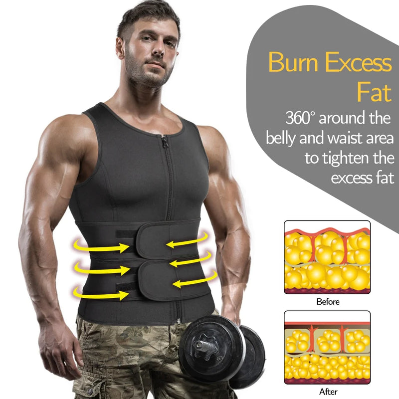 Vibiana Men's Body Shaper Waist Trainer Sauna Suit Sweat Vest