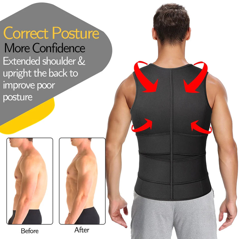 Vibiana Men's Body Shaper Waist Trainer Sauna Suit Sweat Vest