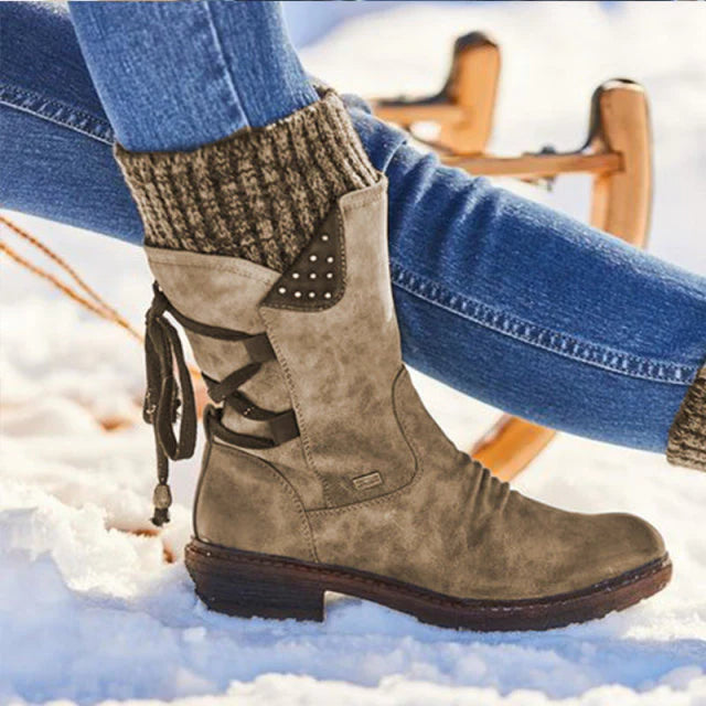 Fulvia Damen Winterstiefel aus Wildleder mit mittlerer Wade