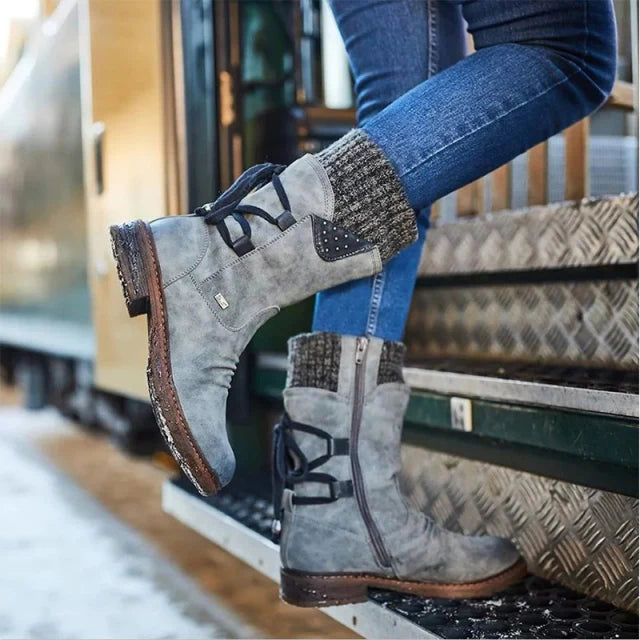 Fulvia Damen Winterstiefel aus Wildleder mit mittlerer Wade