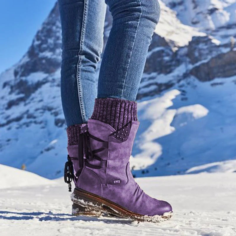 Fulvia Damen Winterstiefel aus Wildleder mit mittlerer Wade