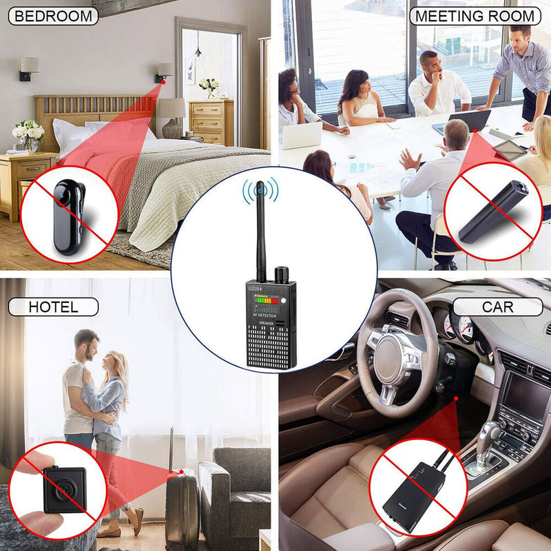 Anti-Spy Signal Bug RF Detector Hidden Camera Laser Lens GSM GPS Device Finder