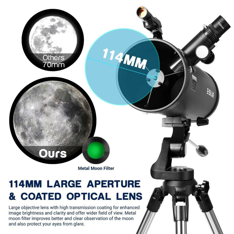 Premium astronomisches Reflektorteleskop mit Stahlstativ