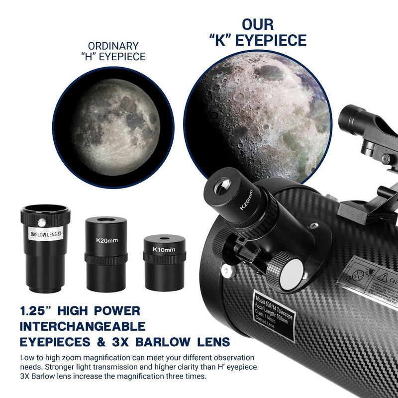 Premium astronomisches Reflektorteleskop mit Stahlstativ