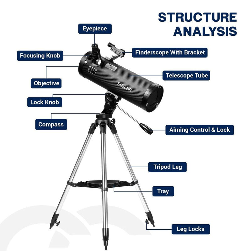 Premium astronomisches Reflektorteleskop mit Stahlstativ