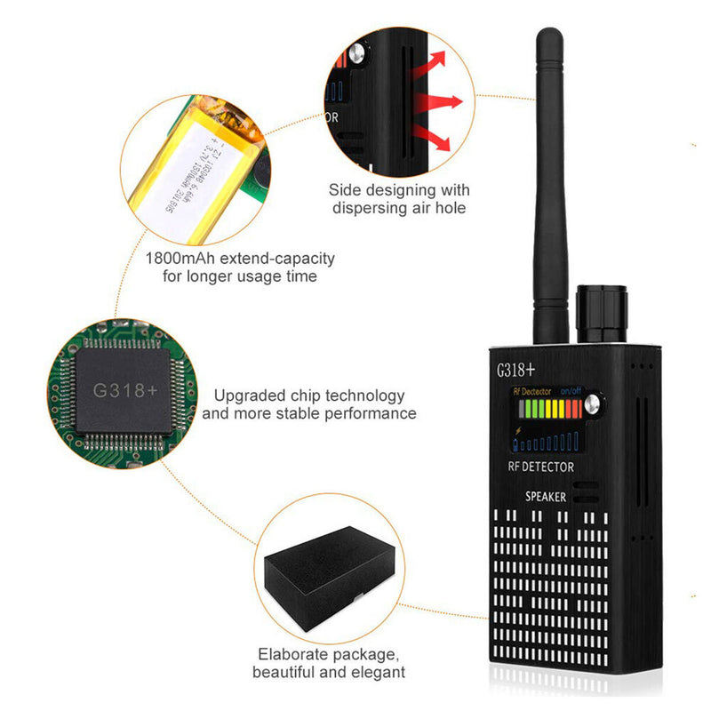 Anti-Spy Signal Bug RF Detector Hidden Camera Laser Lens GSM GPS Device Finder
